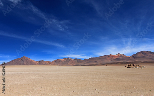 Salvador Dali desert and colorful mountains in Eduardo Avaroa Andean Fauna National Reserve  Bolivia