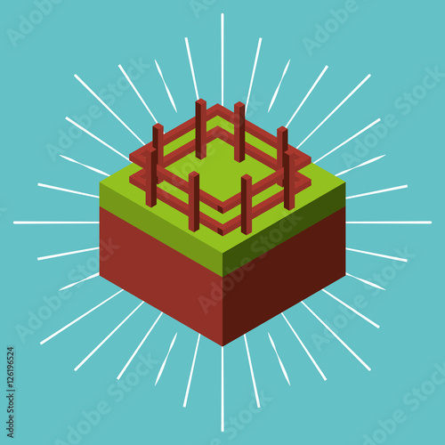 farm fresh isometric icon vector illustration design