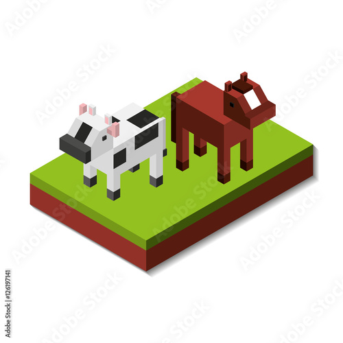 farm fresh isometric icon vector illustration design