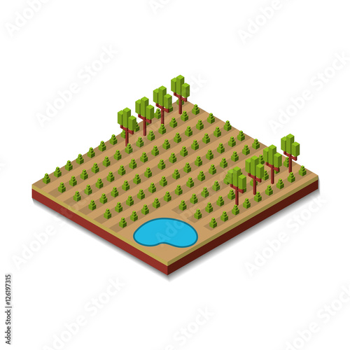 farm fresh isometric icon vector illustration design