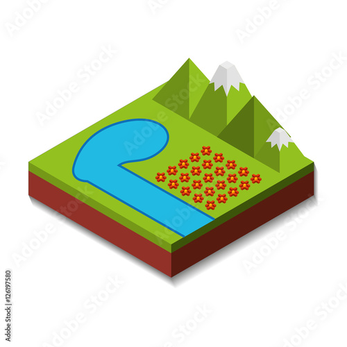 farm fresh isometric icon vector illustration design