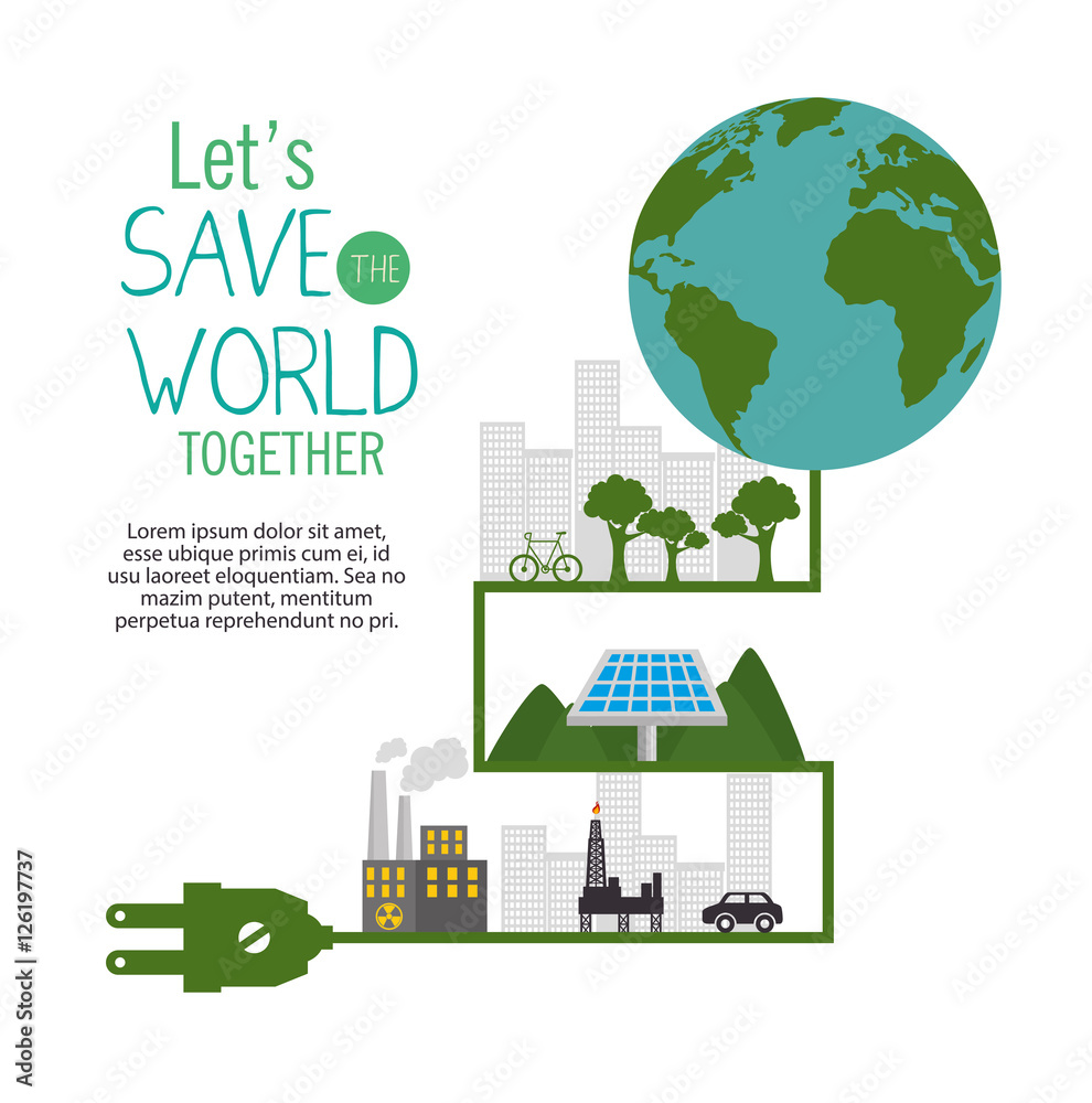 save the world concept icon vector illustration design