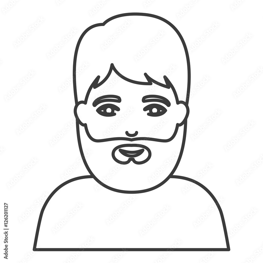 Man cartoon with beard icon. Male avatar person human and people theme. Isolated and silhouette design. Vector illustration Man cartoon with beard icon. Male avatar person human and people theme. Isolated and silhouette design. Vector illustration