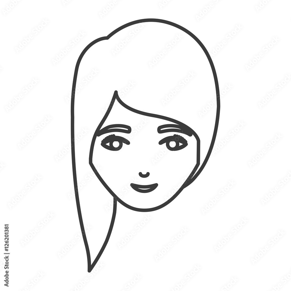 Woman cartoon icon. Female avatar person human and people theme. Isolated and silhouette design. Vector illustration
