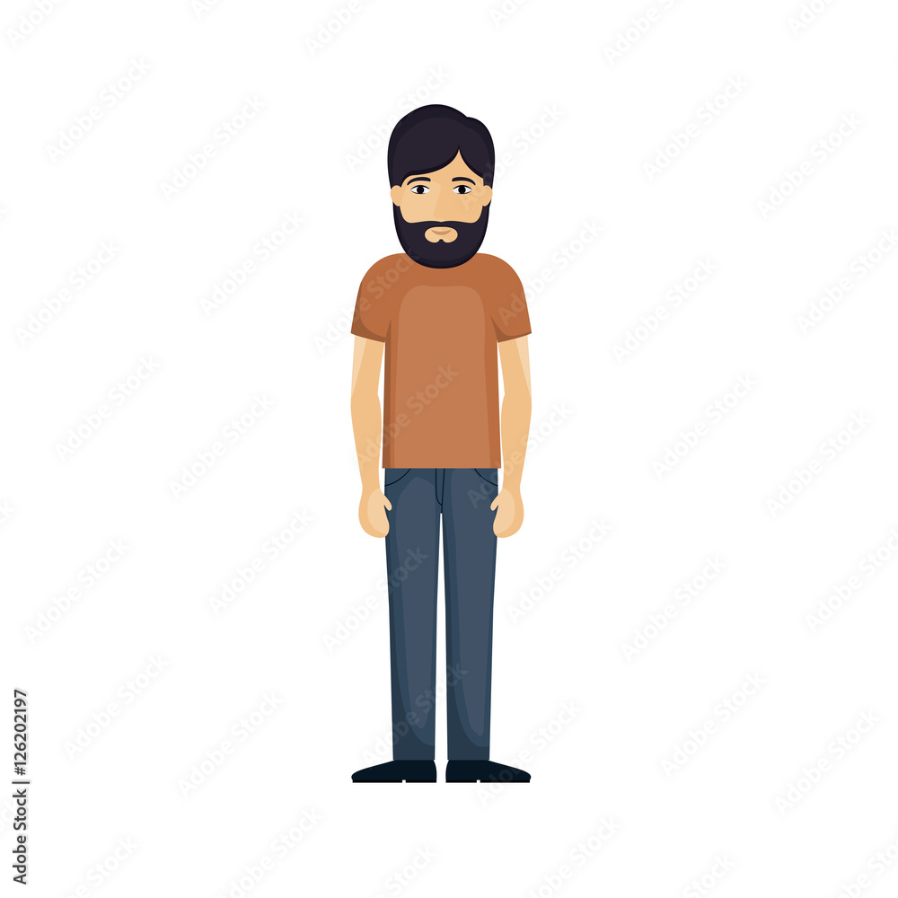 Man cartoon with beard icon. Male avatar person human and people theme. Isolated design. Vector illustration