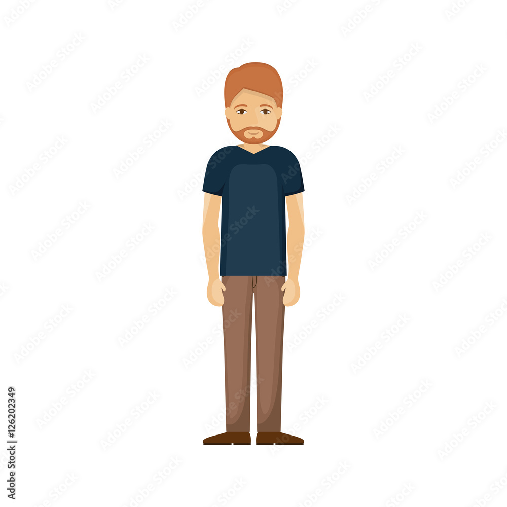 Man cartoon with beard icon. Male avatar person human and people theme. Isolated design. Vector illustration