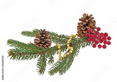 Christmas decorations on a white background