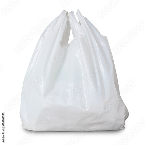 White Plastic Bag isolated on White Background