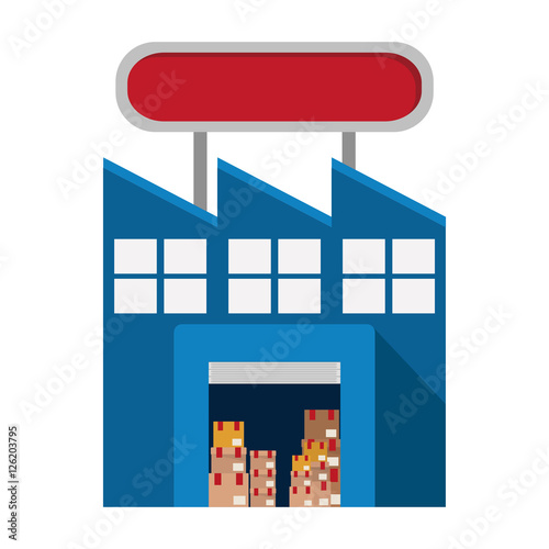 Fototapeta Naklejka Na Ścianę i Meble -  Package and garage icon. Delivery shipping logistic and distribution theme. Isolated design. Vector illustration