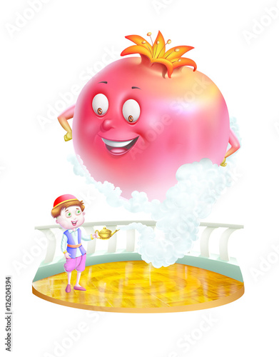 Boy with Magic pot and Pome...