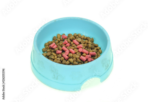 Cup for a dog food isolated on a white background.