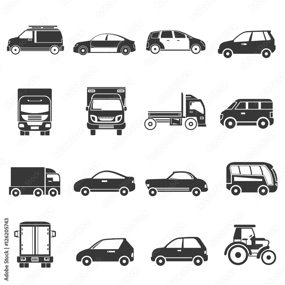 Fototapeta car icons, transportation icons