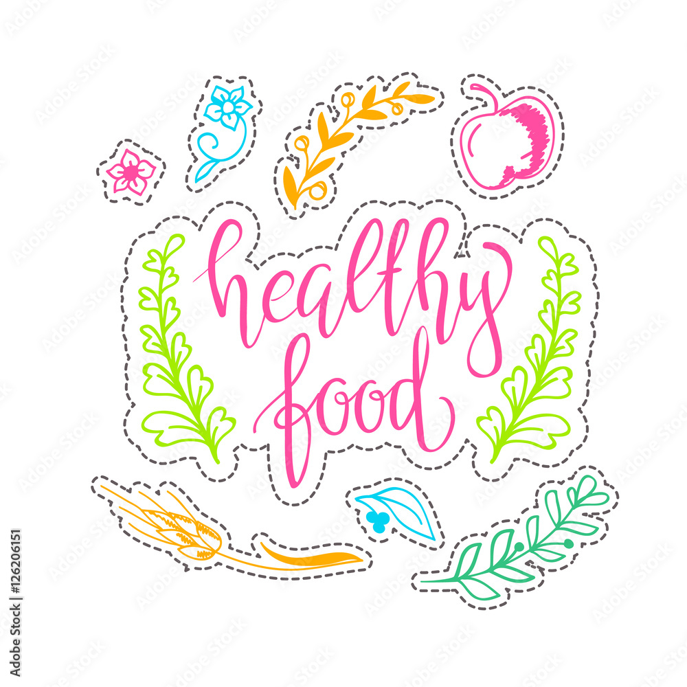 Fototapeta premium Vector eco friendly concept - design element made from stickers