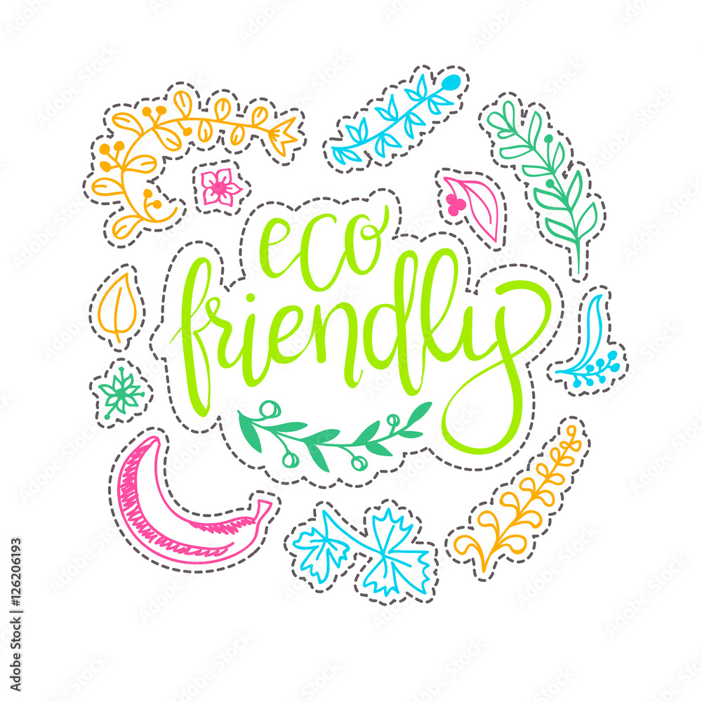 Vector eco friendly concept - design element made from stickers