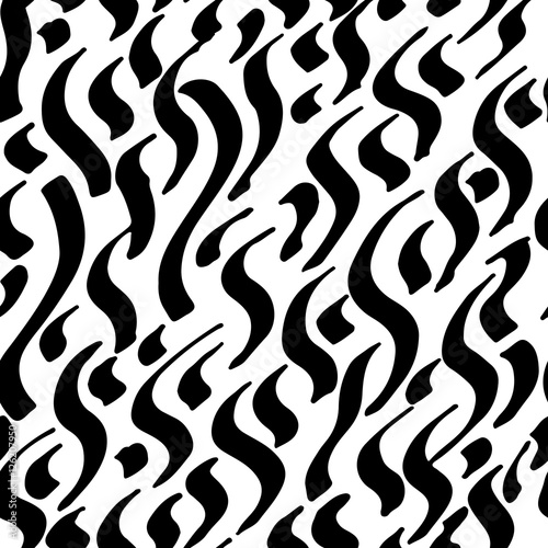 Doodle sketch abstract seamless pattern isolated on the background. Black and white illustration for textile  paper  fabric  decoration.