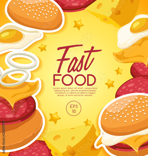 Wallpaper Mural Fast Food Elements : Vector Illustration  Torontodigital.ca