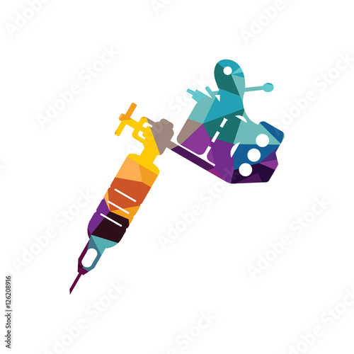 Tattoo Machine Two Coil Figure vector illustrator Isolated on white background