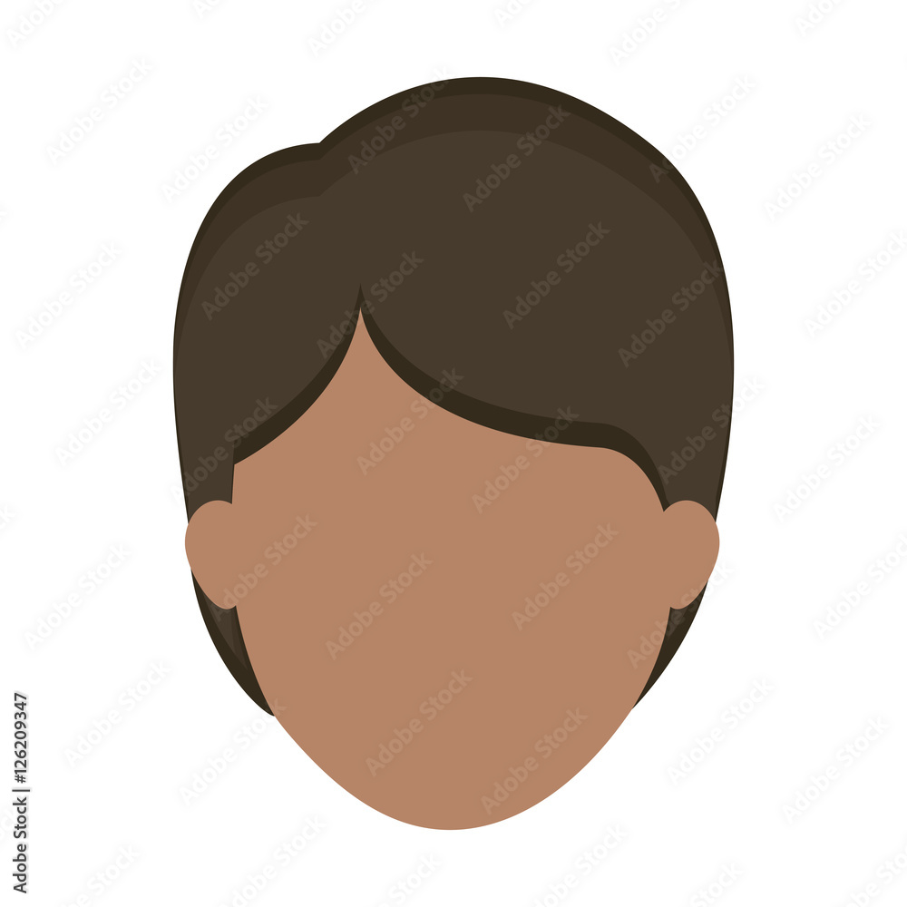 Man head icon. Male avatar person human and people theme. Isolated design. Vector illustration