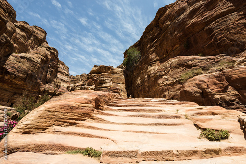 Billede på lærred Road in  old Nabataean city Petra, Jordan