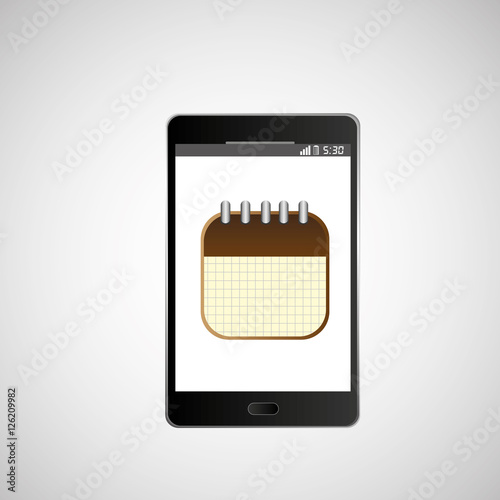 icon smartphone calendar agenda design vector illustration eps 10