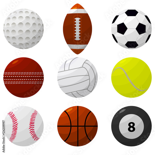 Sport Ball Set for Different Games. Vector