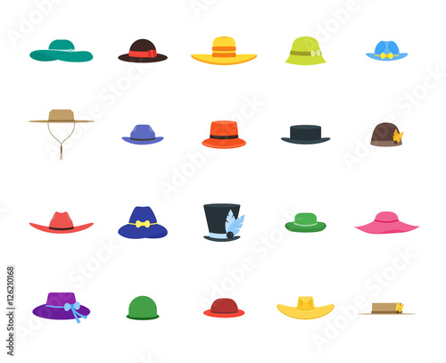 Hats Set Fashion for Men and Women. Vector