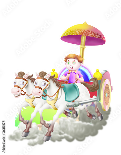 Boy on a chariot
