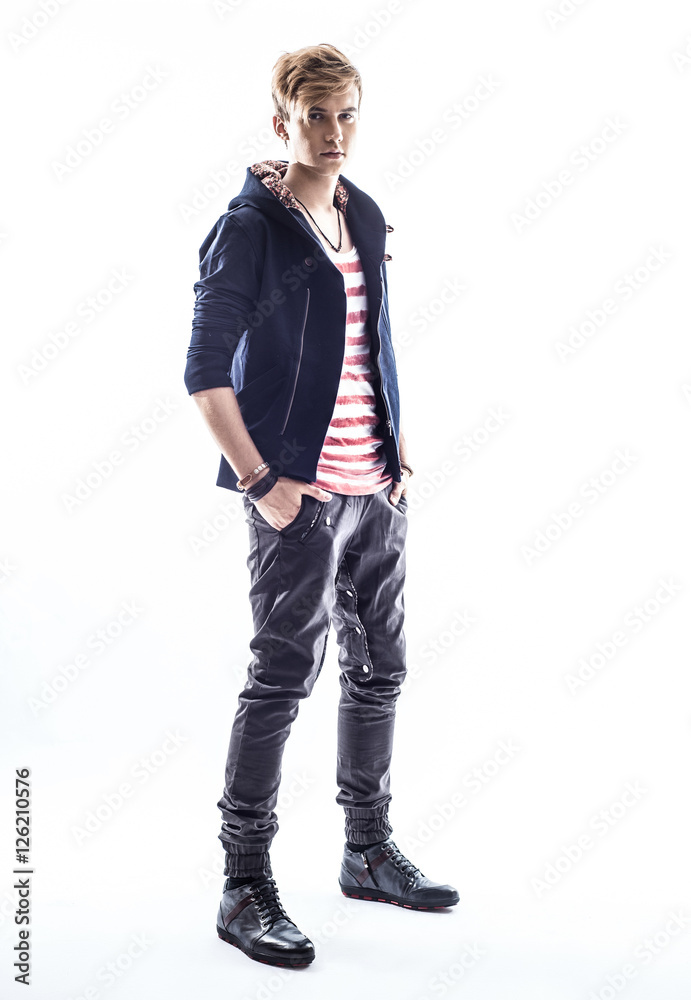 Fototapeta premium Full length portrait of a casual young man.