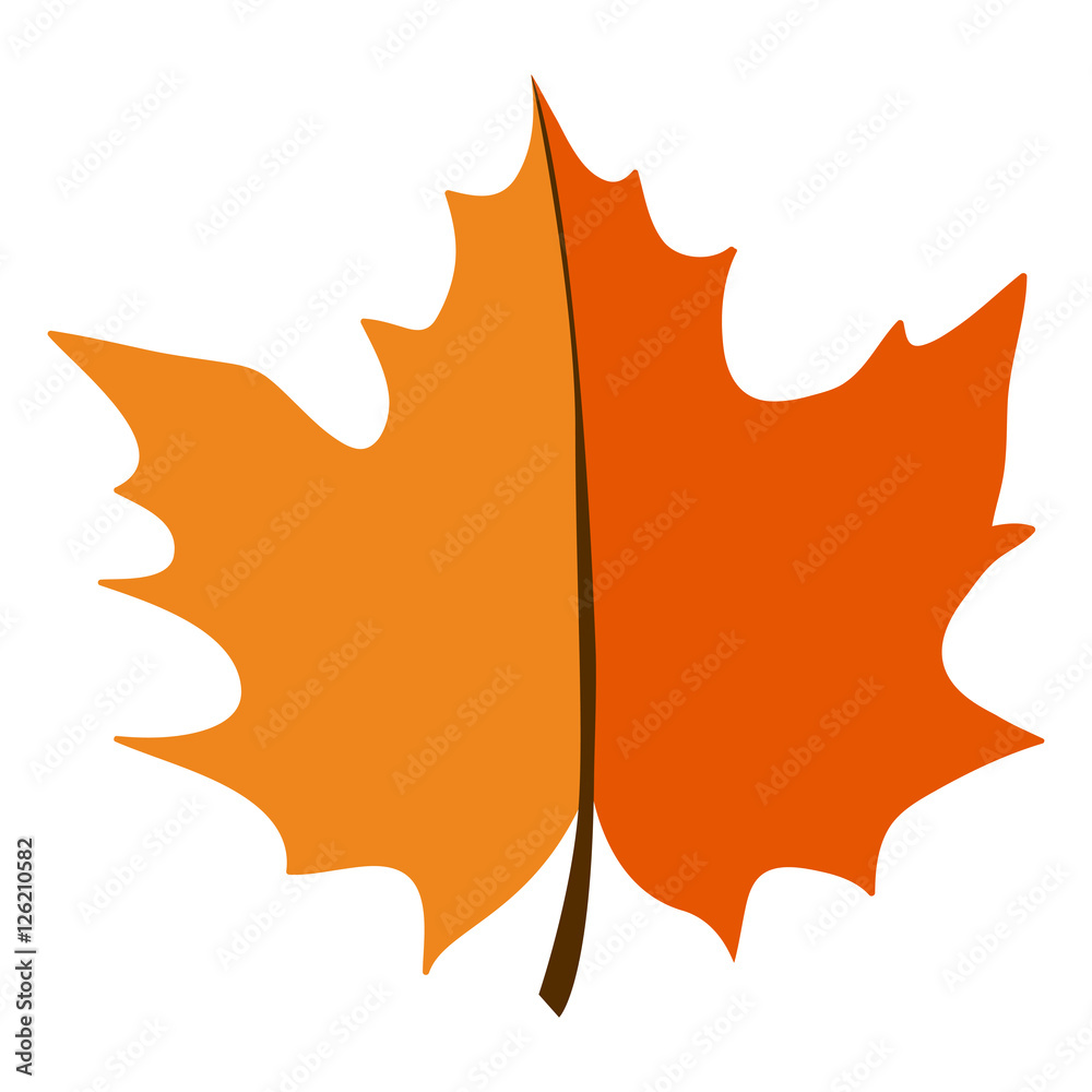 Leaf icon. Autumn season floral garden and nature theme. Colorful design. Vector illustration Leaf icon. Autumn season floral garden and nature theme. Colorful design. Vector illustration