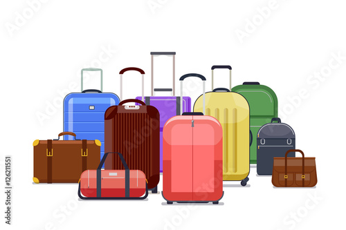 Travel bags and luggage color vector photo