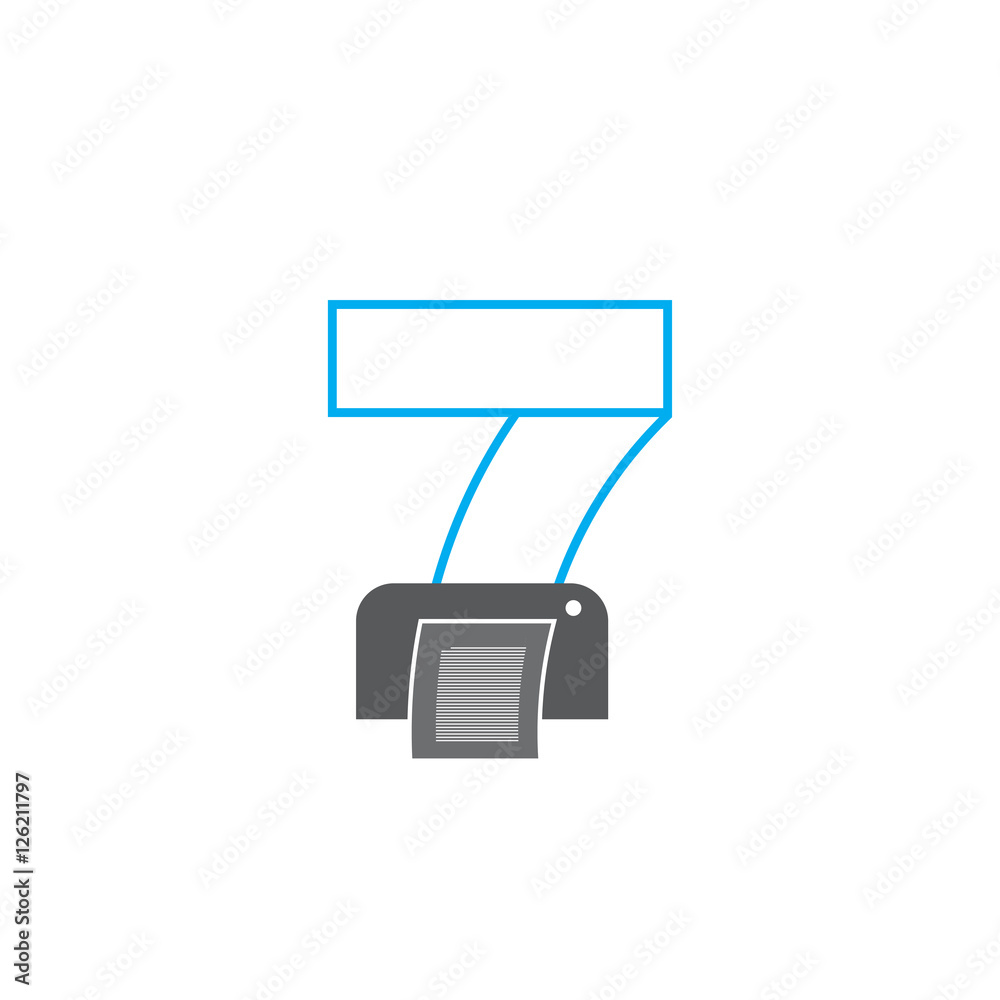 Seven printer logo Seven printer logo