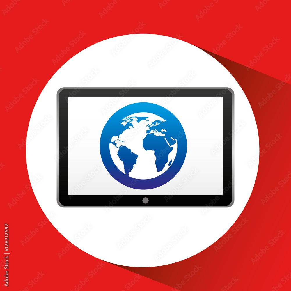 tablet technology icon globe communication vector illustration eps 10 tablet technology icon globe communication vector illustration eps 10