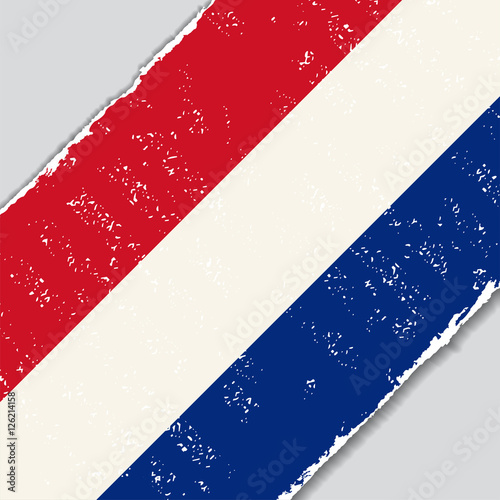 Dutch grunge flag. Vector illustration.