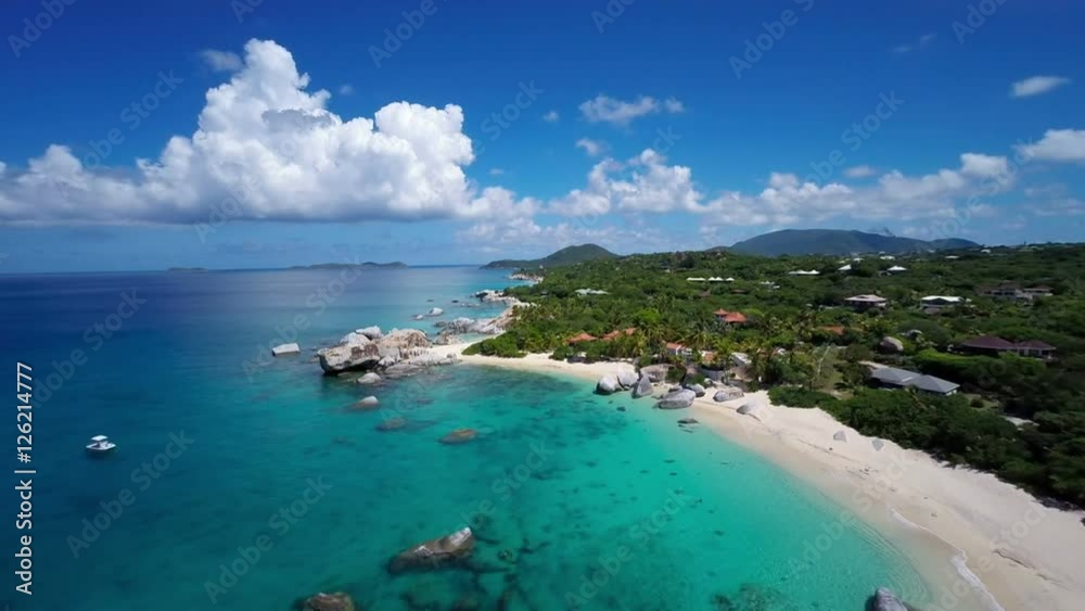 Aerial view of spring bay, Virgin Gorda, British Virgin Islands 