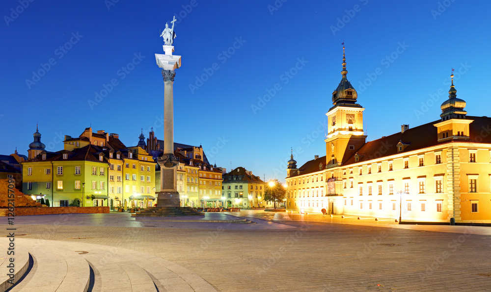 Obraz premium Warszawa Stare Miasto, Plaz Zamkowy, Polska, nikt