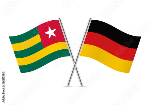 Togo and German flags. Vector illustration.