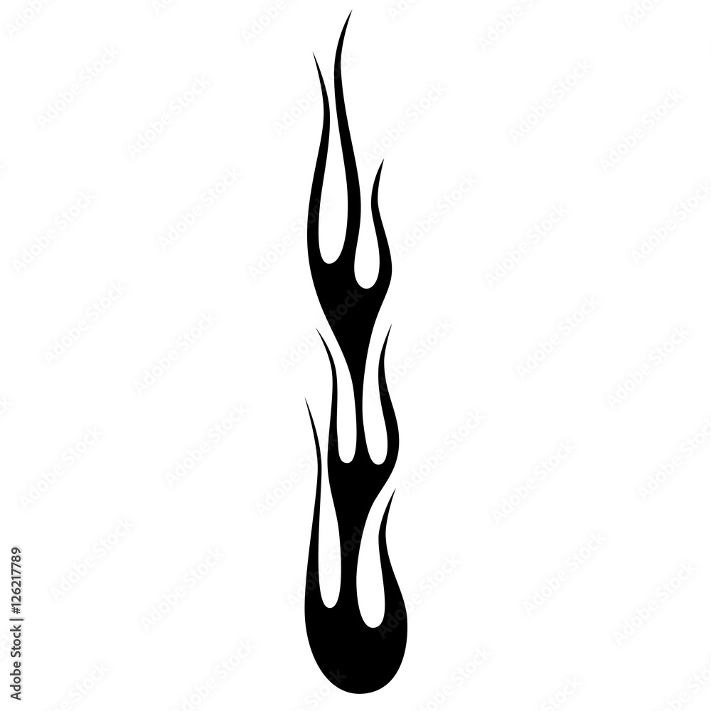  Flames fire tattoo tribal vector design. Black tribal flames for tattoo or another design.   Flames vector format  isolated on white background.
