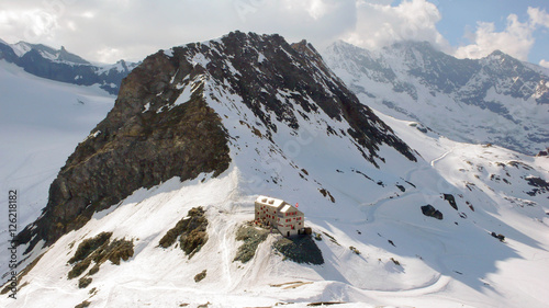 a mountain hut in the Swiss Alps near Seas Fee photo