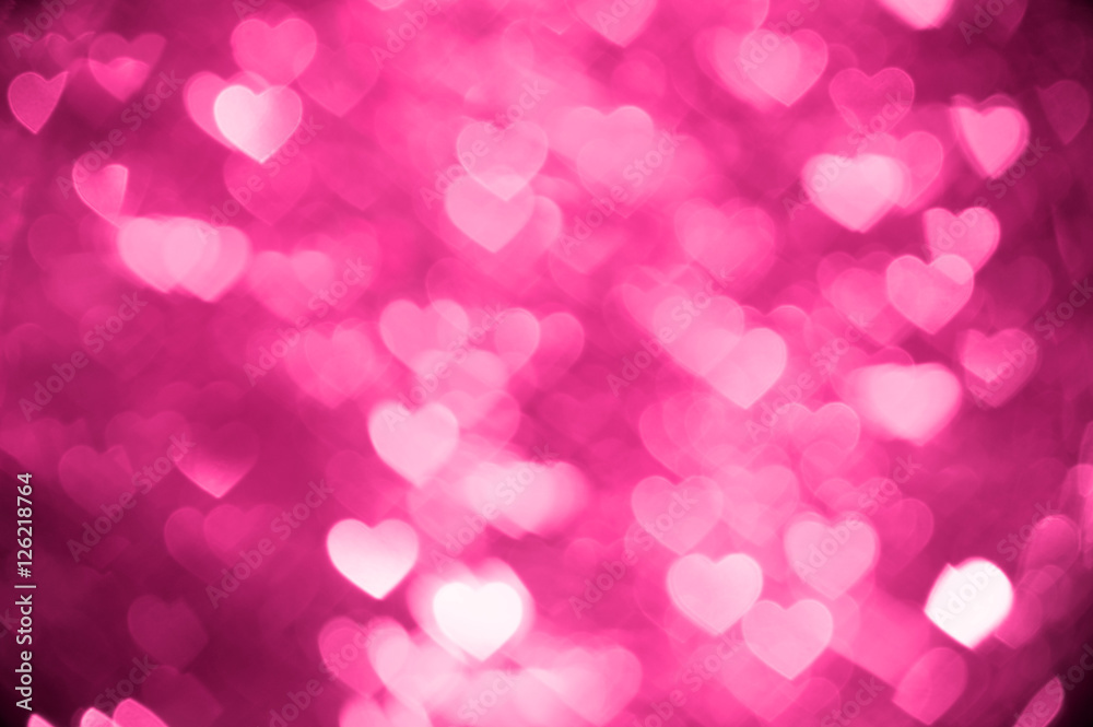 pink heart bokeh background photo, abstract holiday backdrop