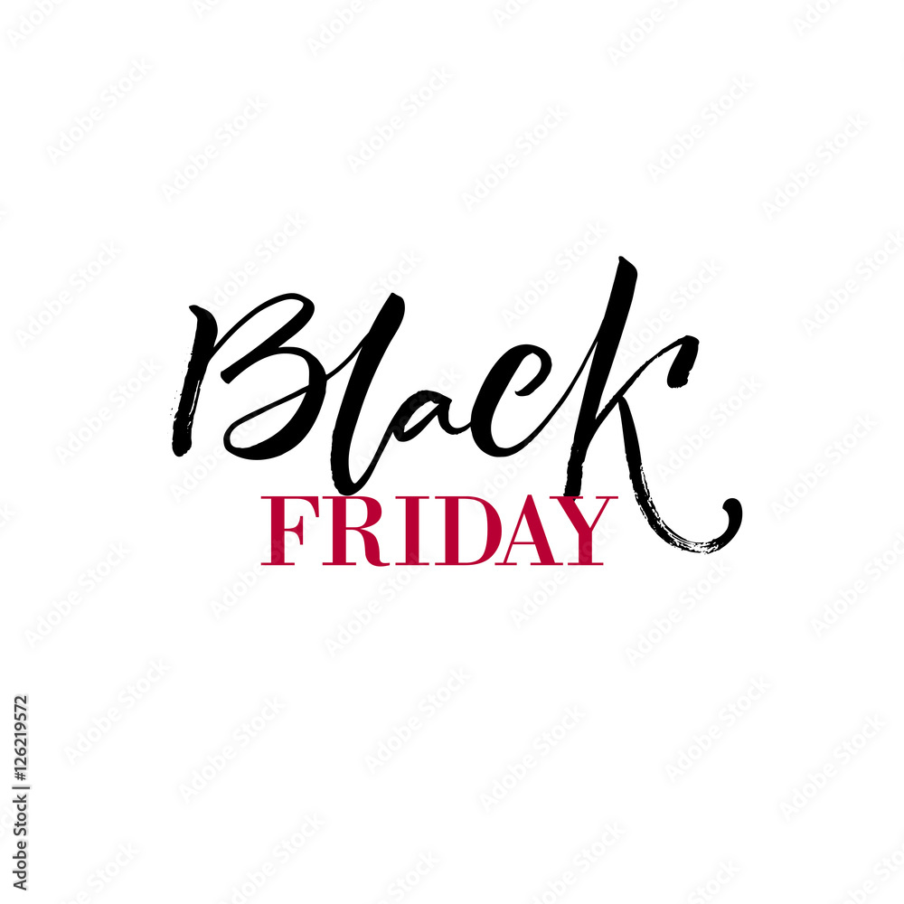 Black friday text for sale banners and labels. Black and pink vector typography.