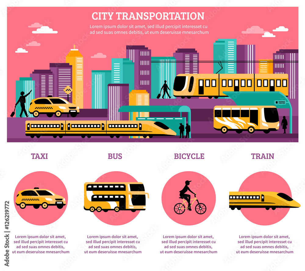 City Transportation Infographics Layout City Transportation Infographics Layout