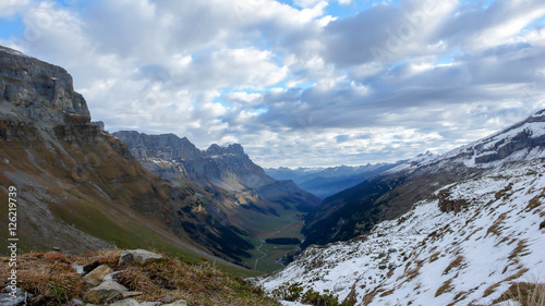 a view of the Swiss Alps at dawn