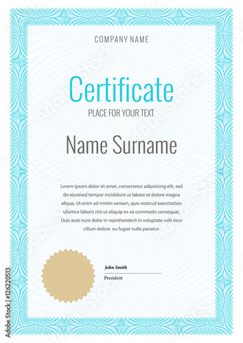 Certificate and diploma template.