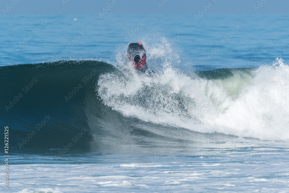 Bodyboarder in action