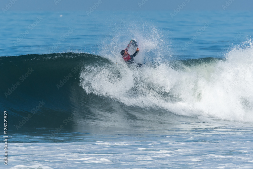 Bodyboarder in action