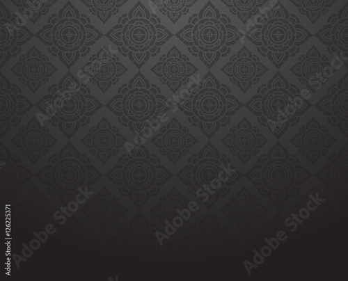 Line Thai, black color tradition abstract background