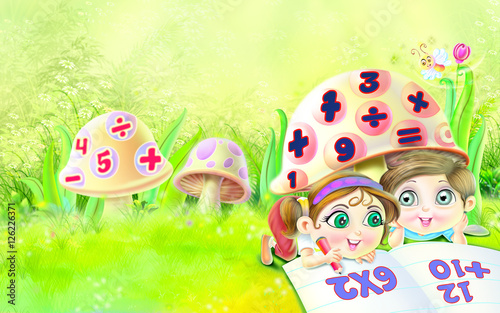 Boy and girl practice mathe...