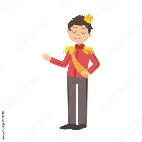 Little Boy With Crossbelt Dressed As Fairy Tale Prince