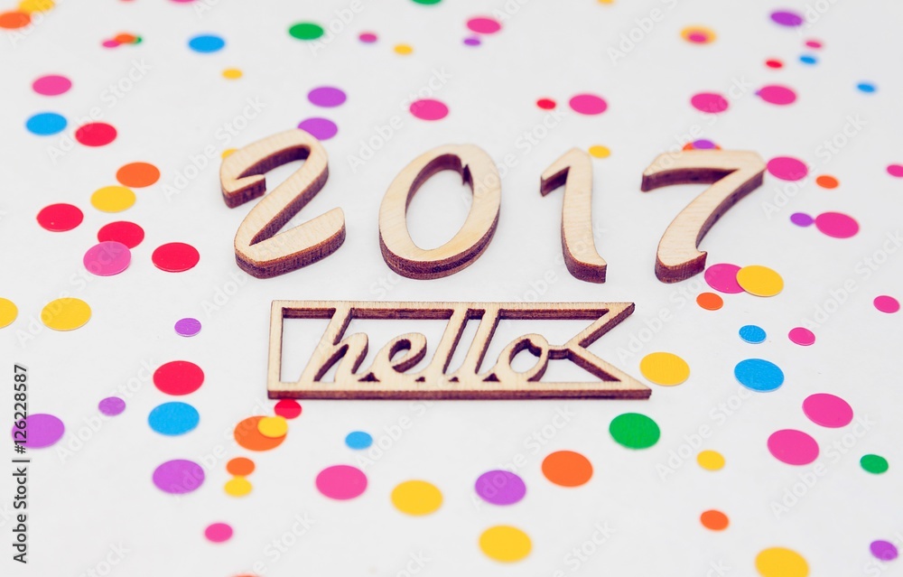 New Year 2017 is coming concept. Hello 2017