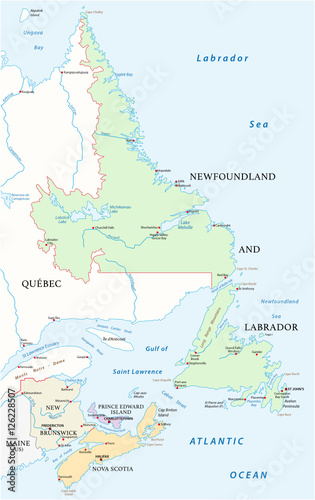  Map of the four canada atlantic provinces